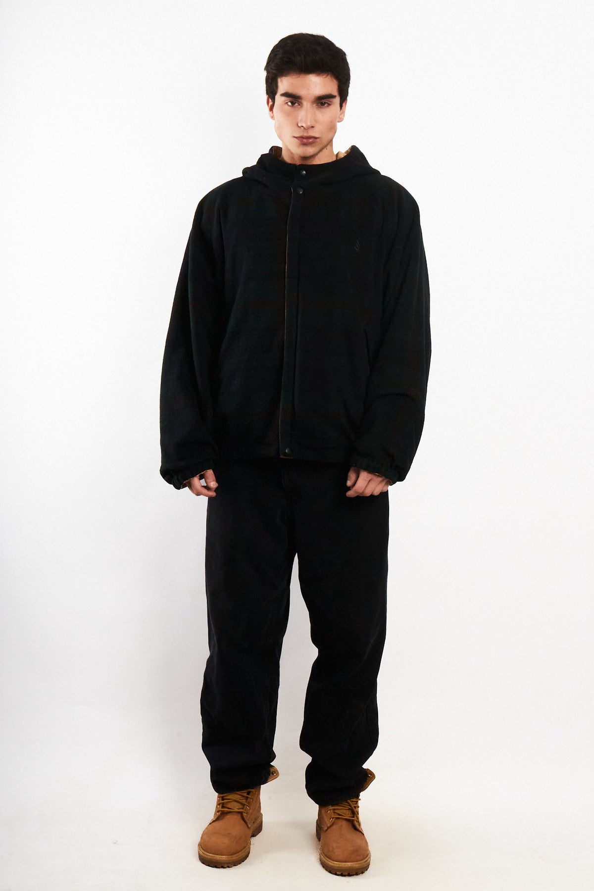 2000 Vinage Nautica Khakhi Windbreaker / Tartan Fleece Jacket (L/XL)