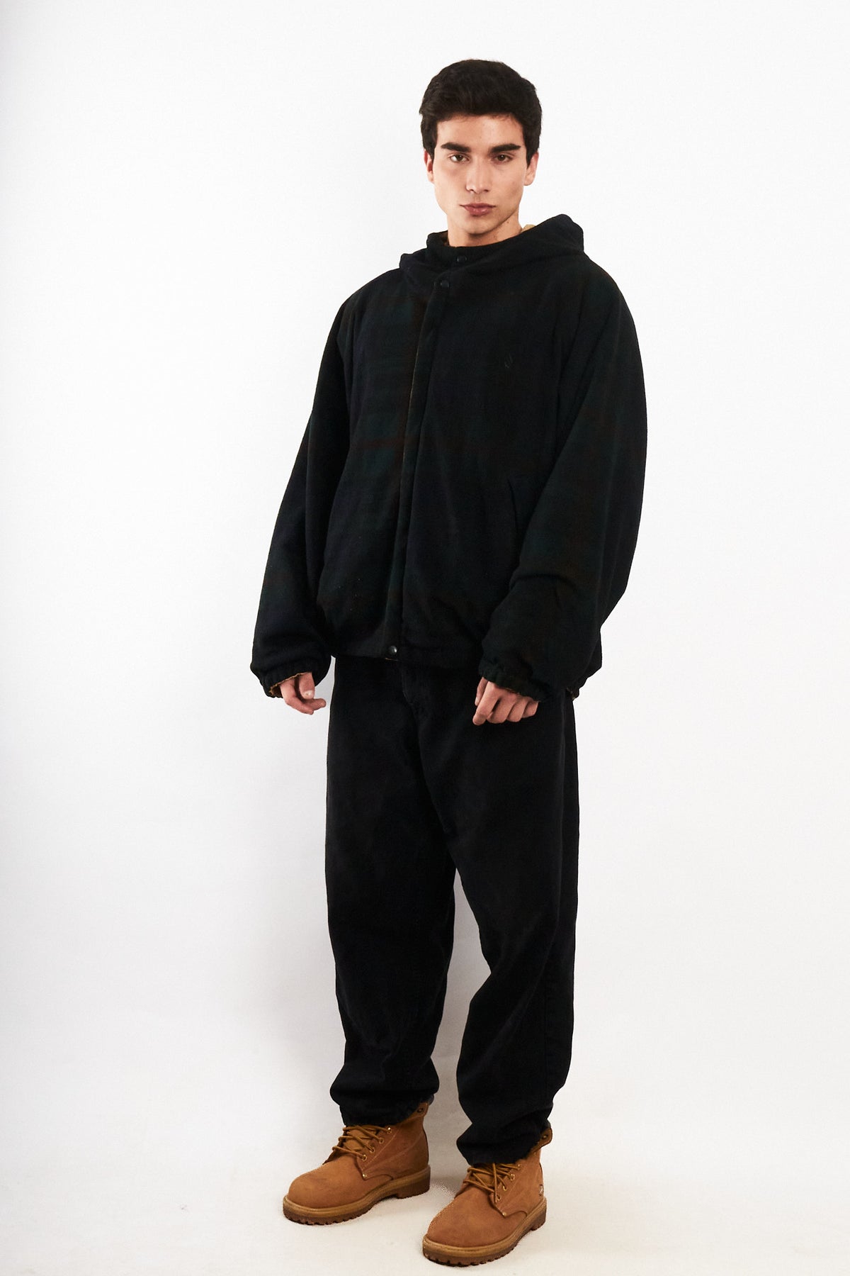 2000 Vinage Nautica Khakhi Windbreaker / Tartan Fleece Jacket (L/XL)