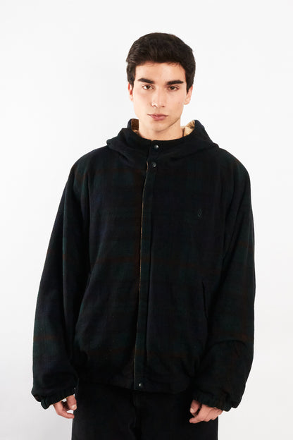 2000 Vinage Nautica Khakhi Windbreaker / Tartan Fleece Jacket (L/XL)