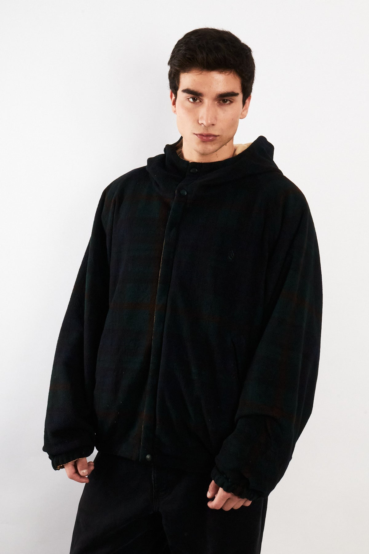 2000 Vinage Nautica Khakhi Windbreaker / Tartan Fleece Jacket (L/XL)