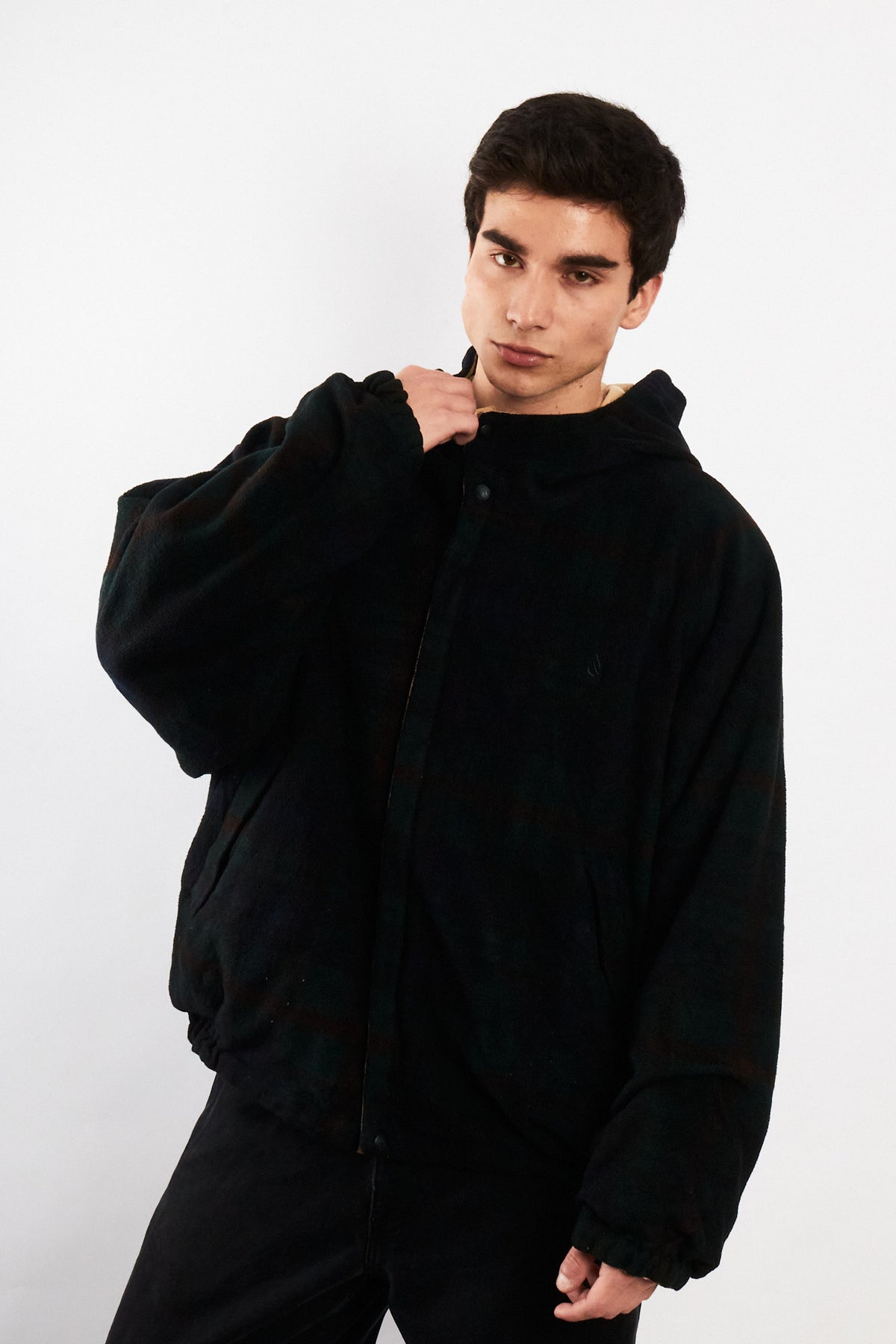 2000 Vinage Nautica Khakhi Windbreaker / Tartan Fleece Jacket (L/XL)