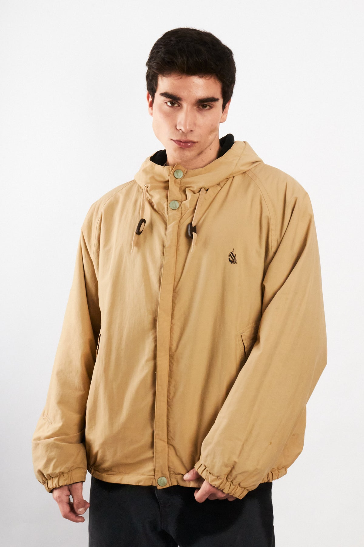 2000 Vinage Nautica Khakhi Windbreaker / Tartan Fleece Jacket (L/XL)