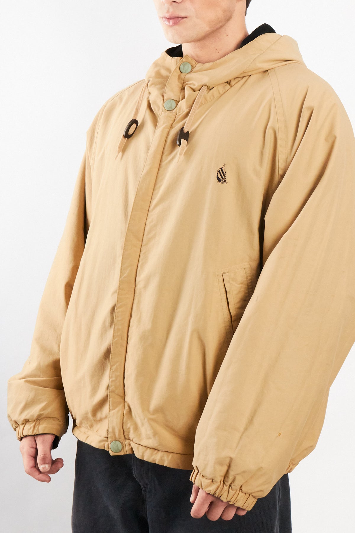 2000 Vinage Nautica Khakhi Windbreaker / Tartan Fleece Jacket (L/XL)