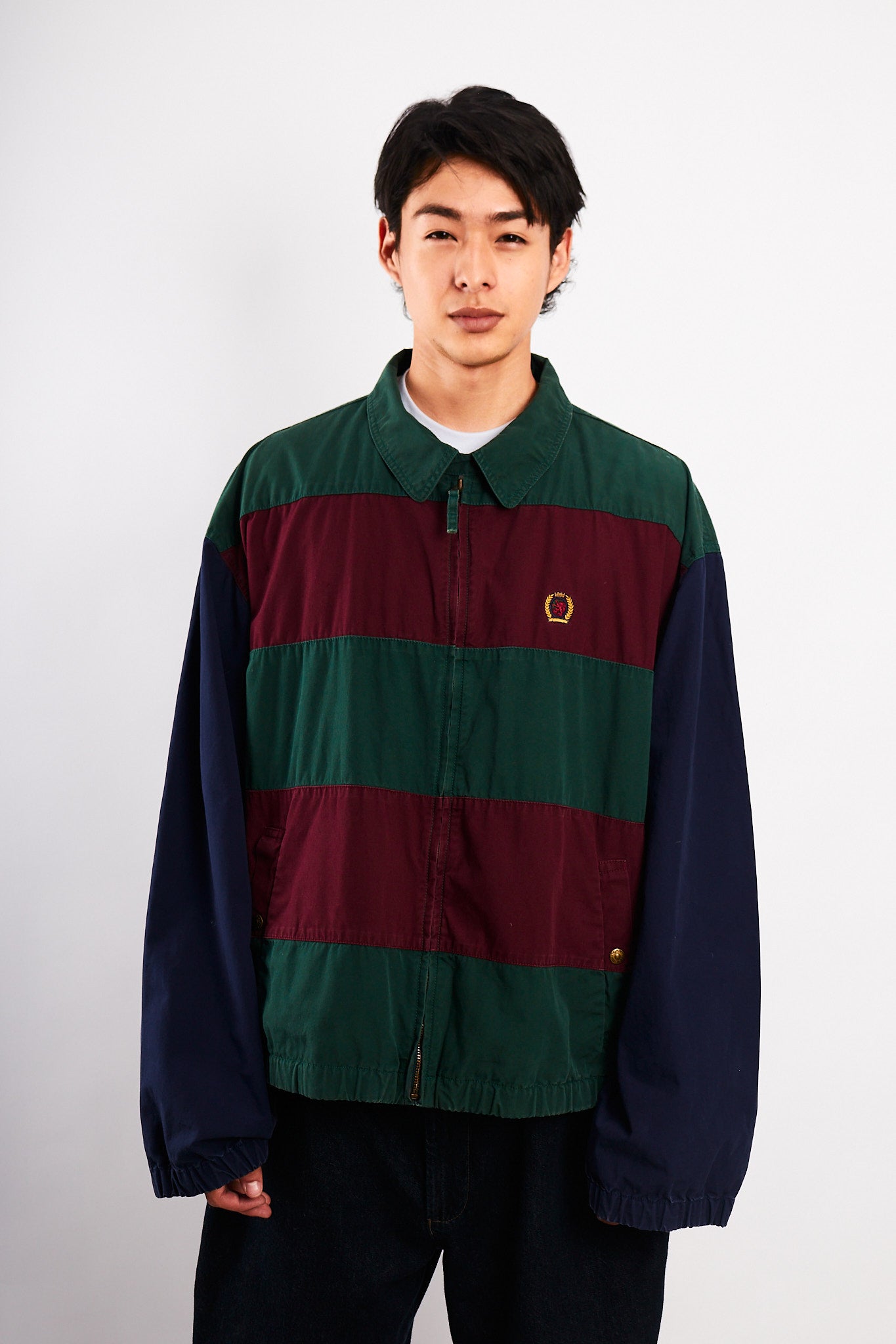 1990 Vintage Tommy Hilfiger Lion's Emblem Colorblock Harrington (L/XL)