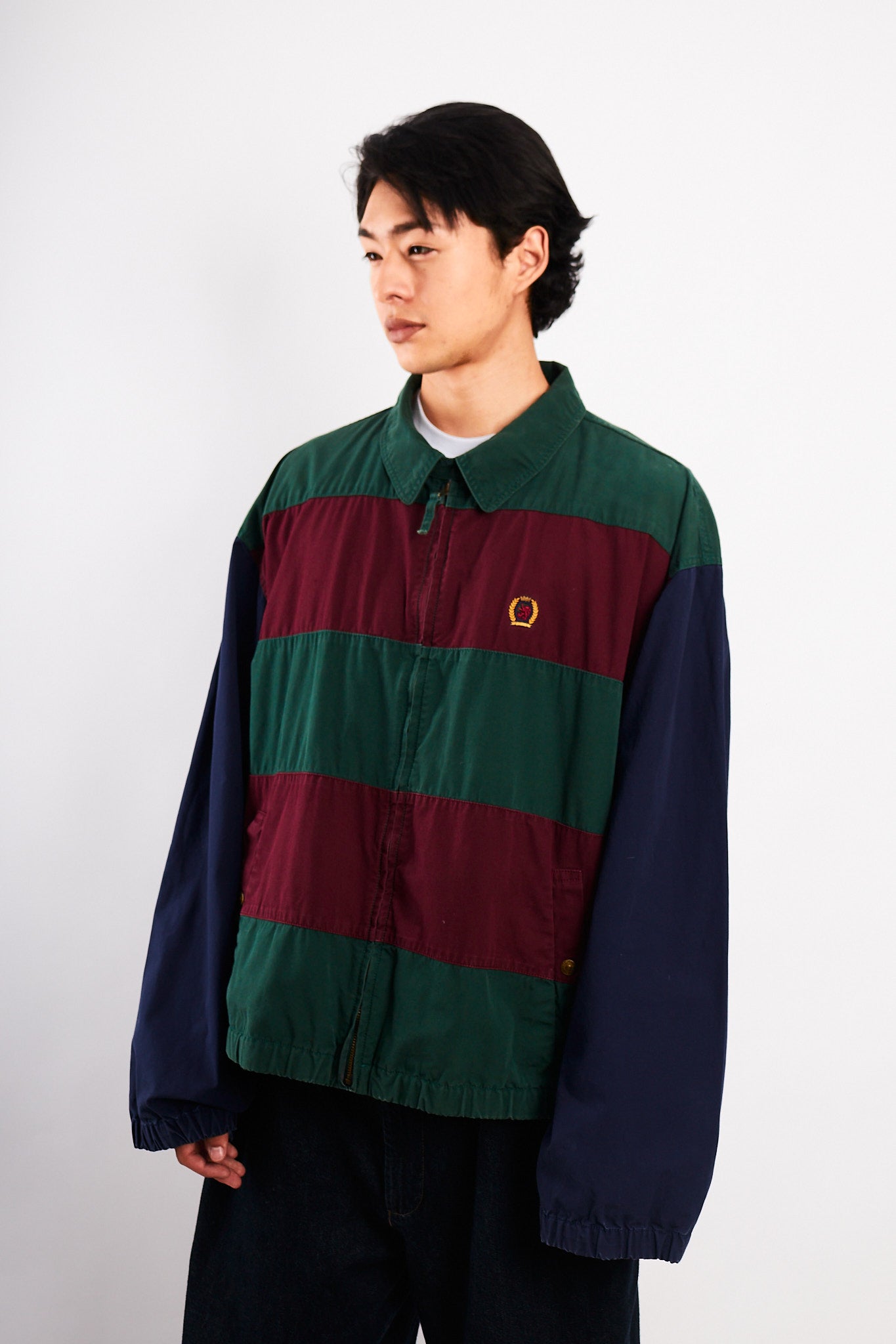 1990 Vintage Tommy Hilfiger Lion's Emblem Colorblock Harrington (L/XL)