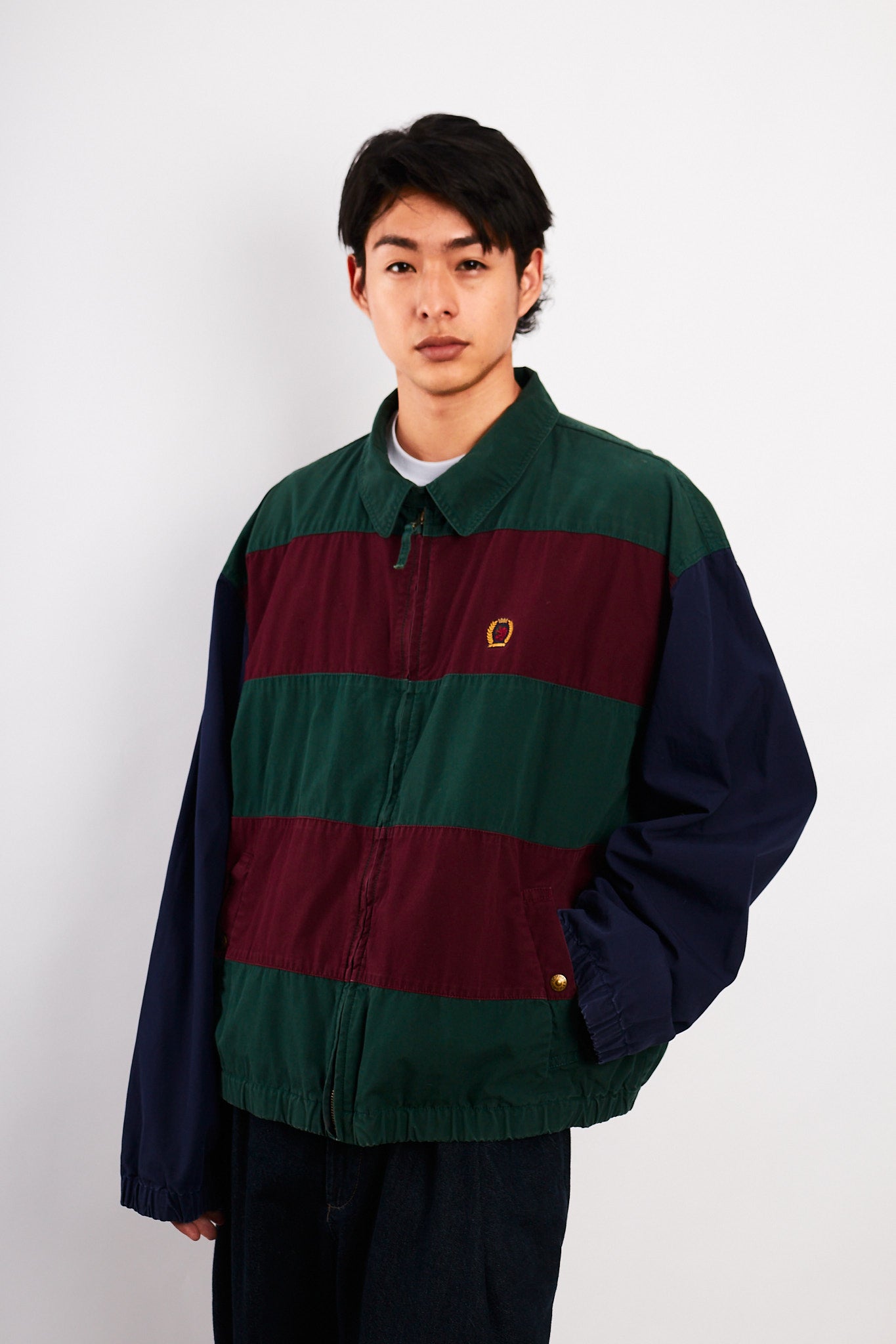 1990 Vintage Tommy Hilfiger Lion's Emblem Colorblock Harrington (L/XL)