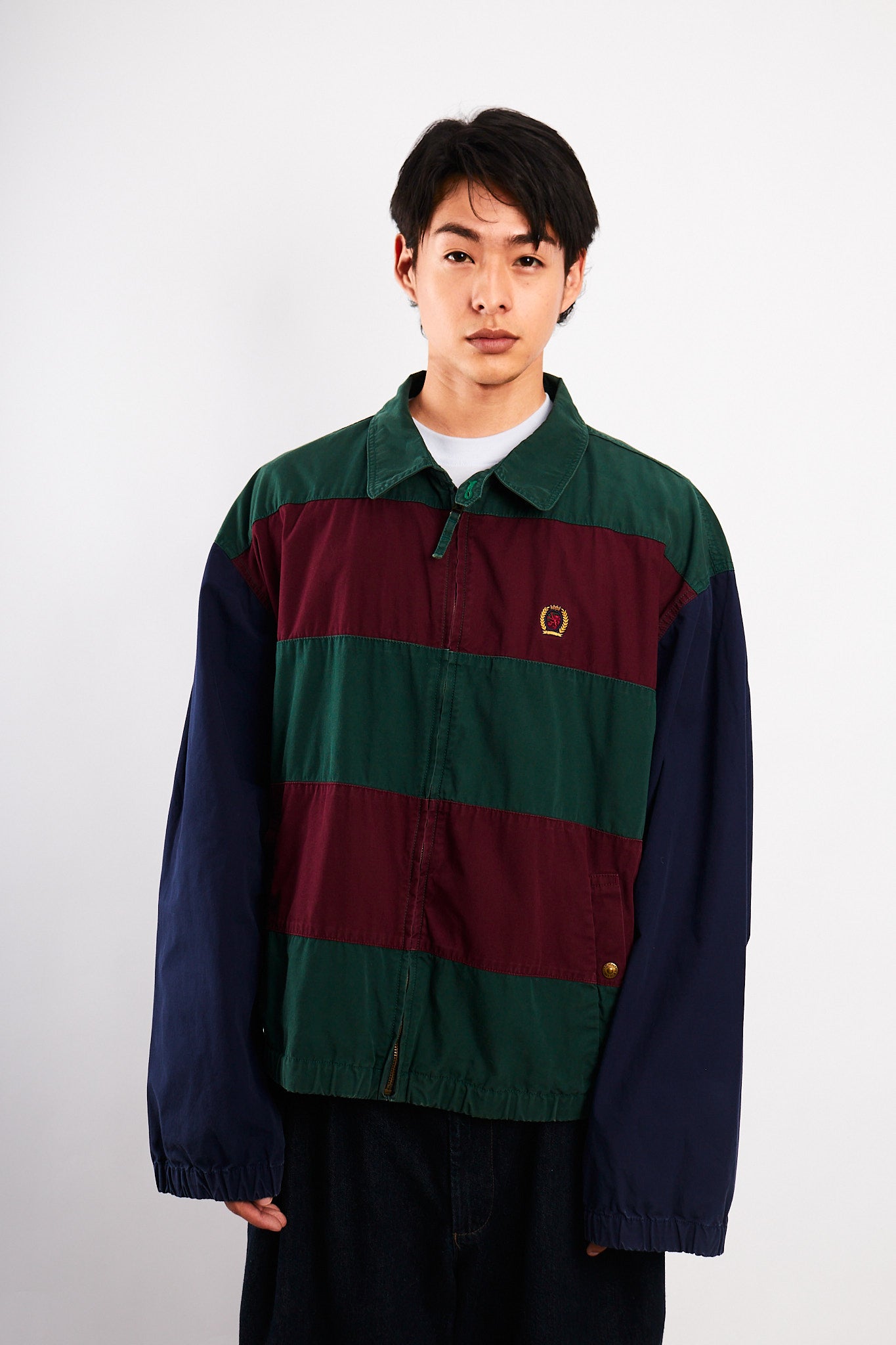 1990 Vintage Tommy Hilfiger Lion's Emblem Colorblock Harrington (L/XL)