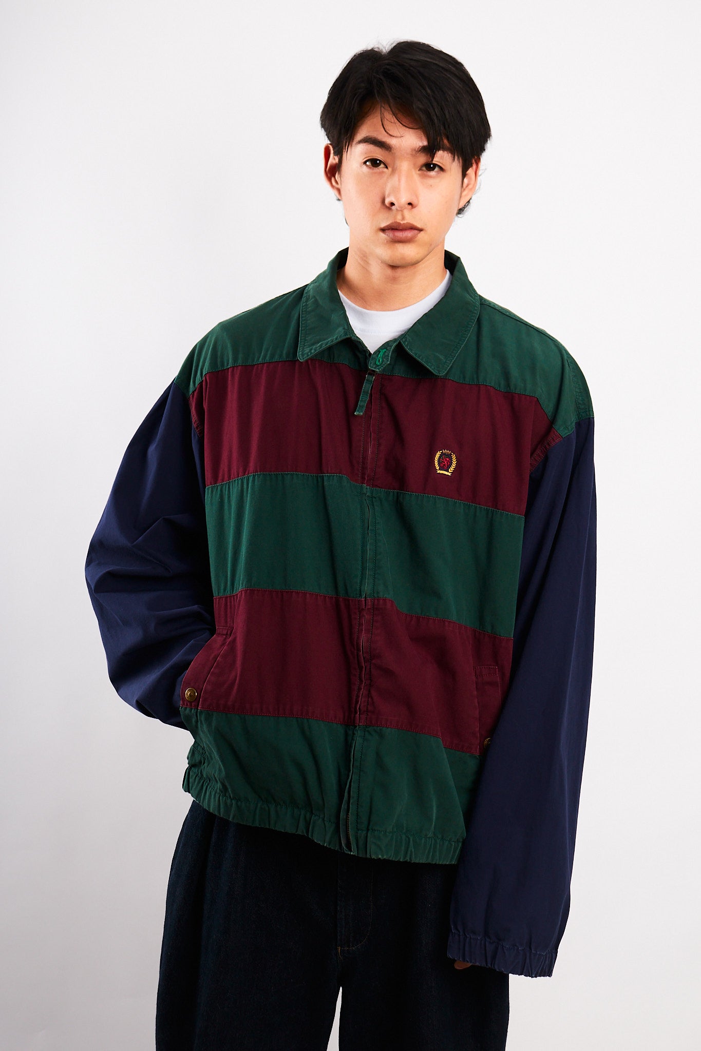 1990 Vintage Tommy Hilfiger Lion's Emblem Colorblock Harrington (L/XL)