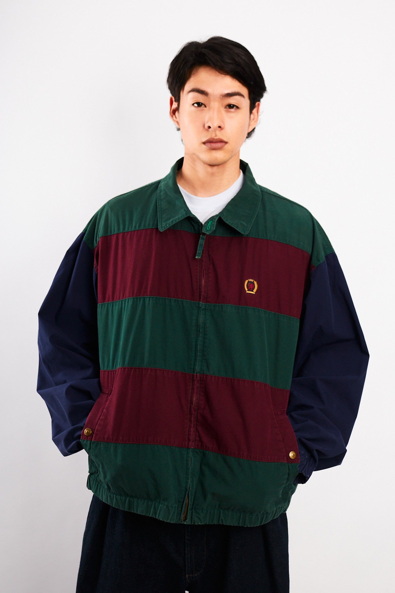 1990 Vintage Tommy Hilfiger Lion's Emblem Colorblock Harrington (L/XL)