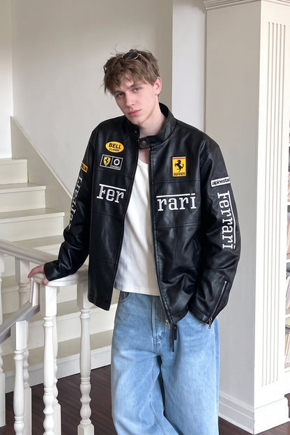 Scuderia Ferrari Motorsport Black Edition Spellout Racing Jacket
