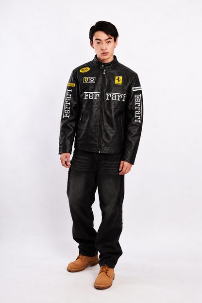 Scuderia Ferrari Motorsport Black Edition Spellout Racing Jacket