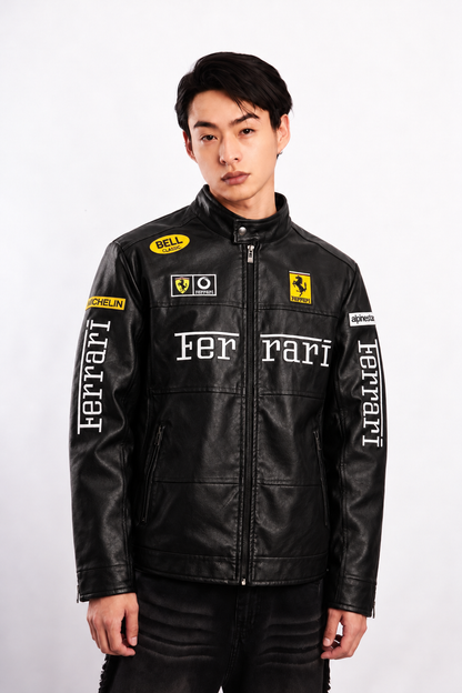 Scuderia Ferrari Motorsport Black Edition Spellout Racing Jacket