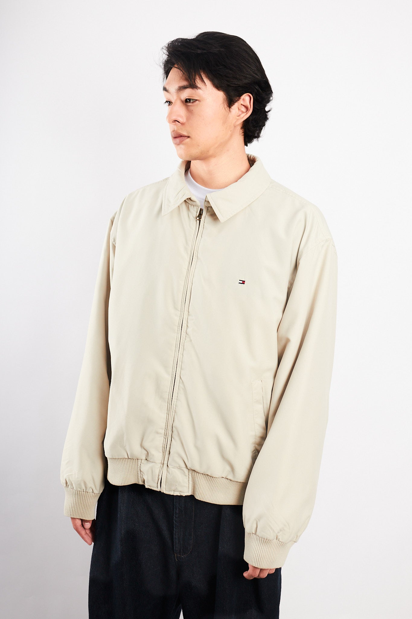 2000 Vintage Tommy Hilfiger Beige Harrington (M)