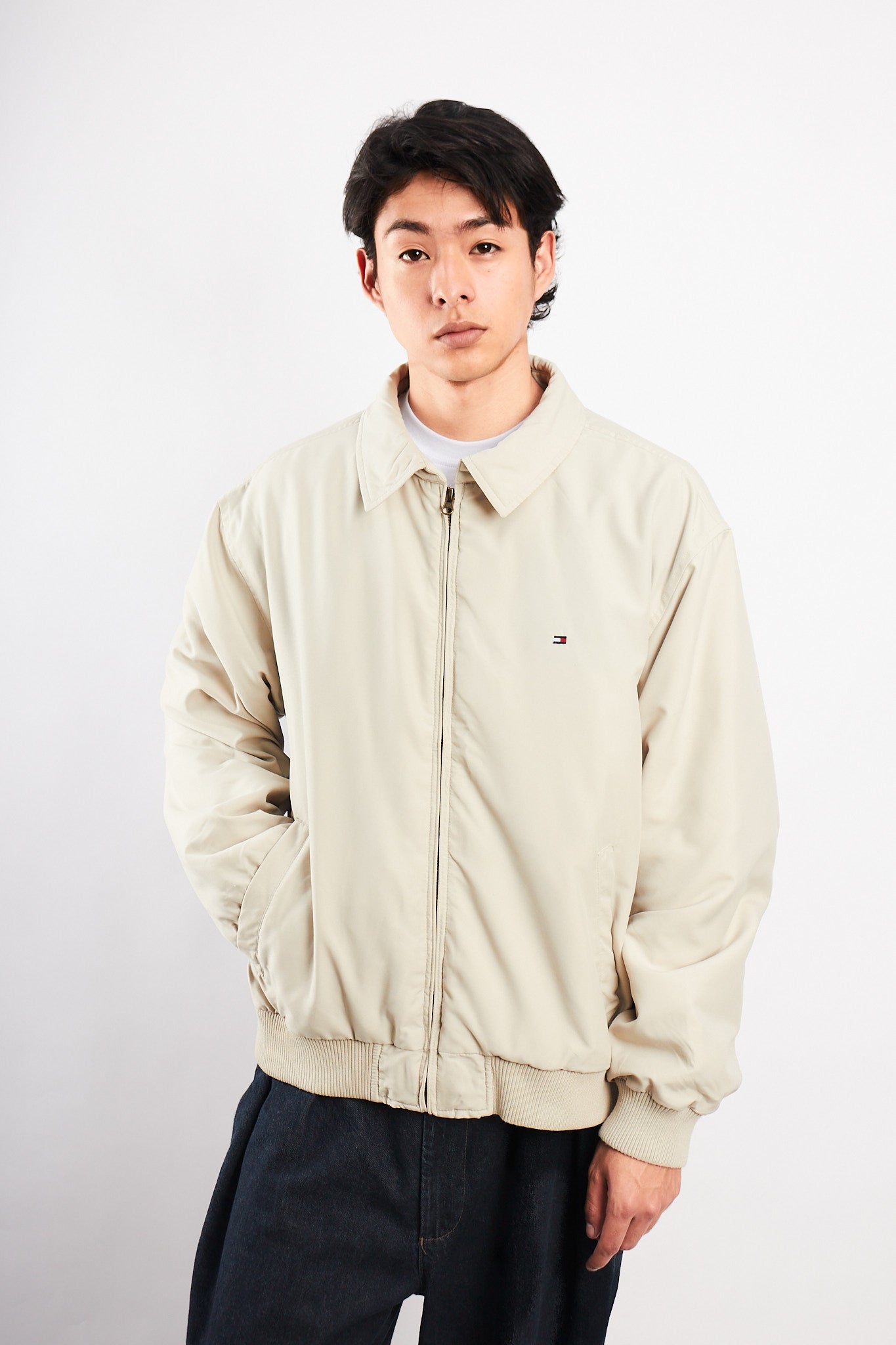 2000 Vintage Tommy Hilfiger Beige Harrington (M)