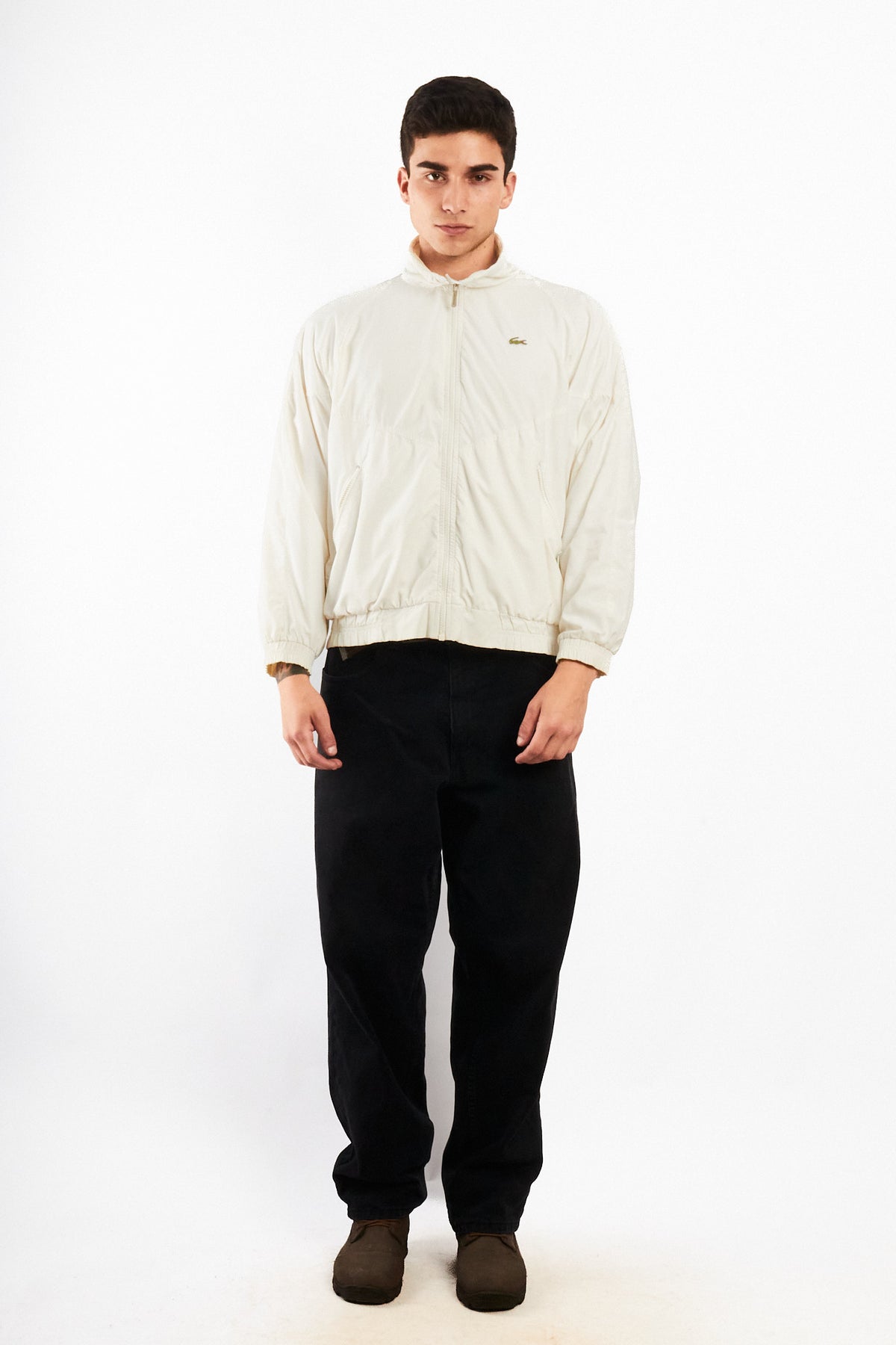2000 Vintage Lacoste Cream Windbreaker Jacket (M/L)