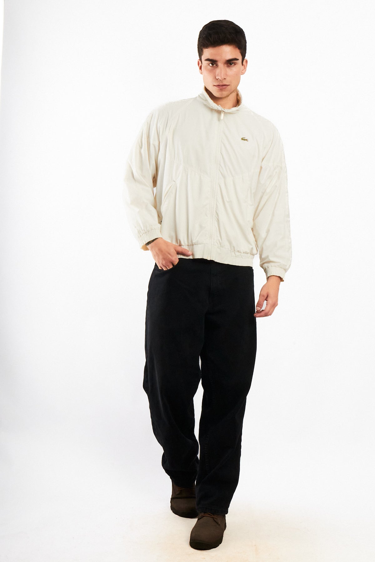2000 Vintage Lacoste Cream Windbreaker Jacket (M/L)