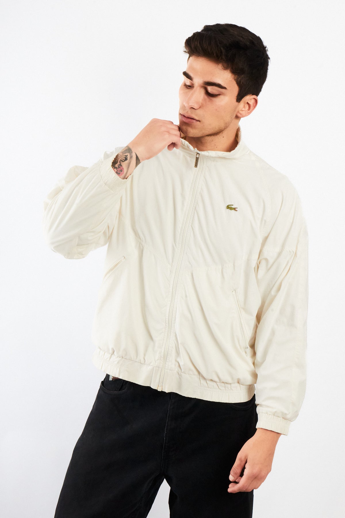 2000 Vintage Lacoste Cream Windbreaker Jacket (M/L)