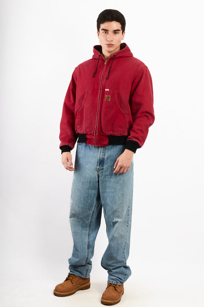 1990 Vintage Carhartt JR110 Light Red Active Jacket (M)