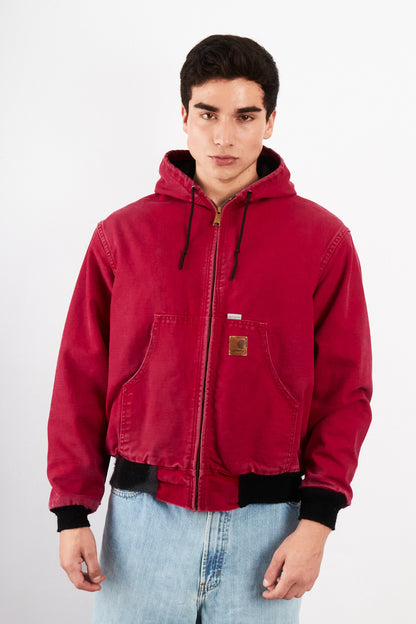 1990 Vintage Carhartt JR110 Light Red Active Jacket (M)