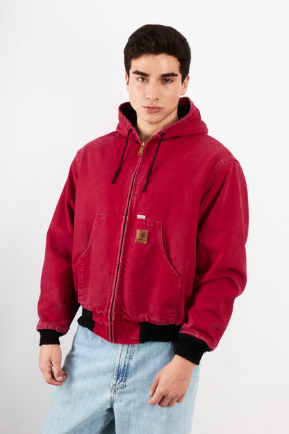 1990 Vintage Carhartt JR110 Light Red Active Jacket (M)