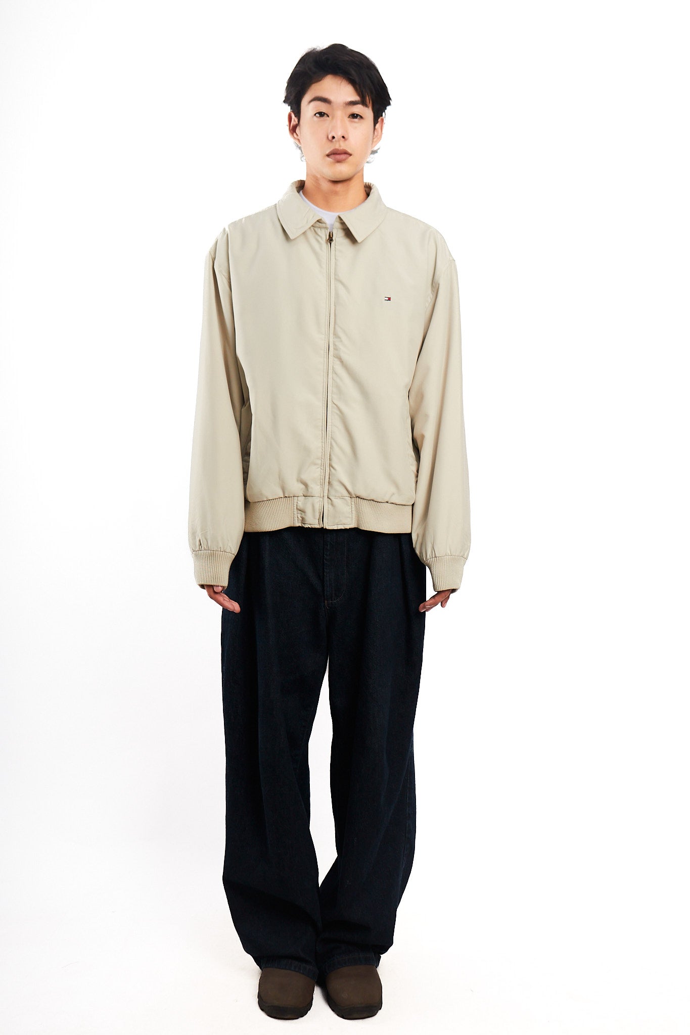 2000 Vintage Tommy Hilfiger Beige Harrington (M)