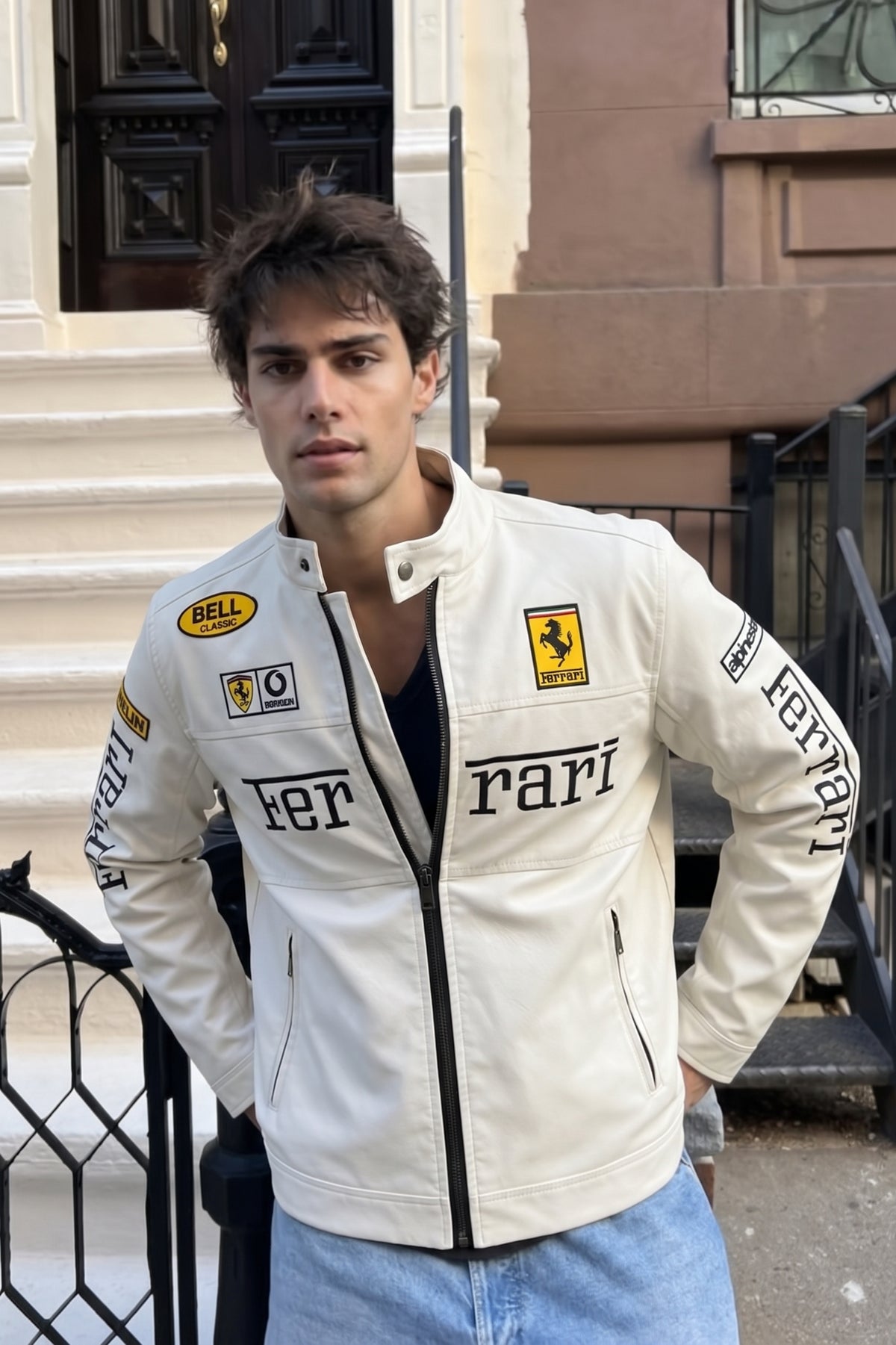Scuderia Ferrari Motorsport White Edition Spellout Racing Jacket
