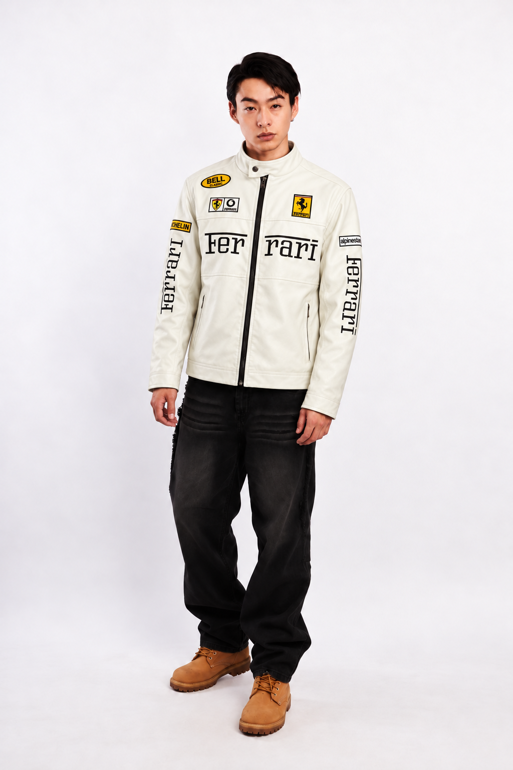 Scuderia Ferrari Motorsport White Edition Spellout Racing Jacket