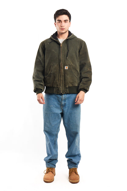 Vintage Carhartt "Kanye West" Faded Moss Green Duck Active Jacket (M/L)