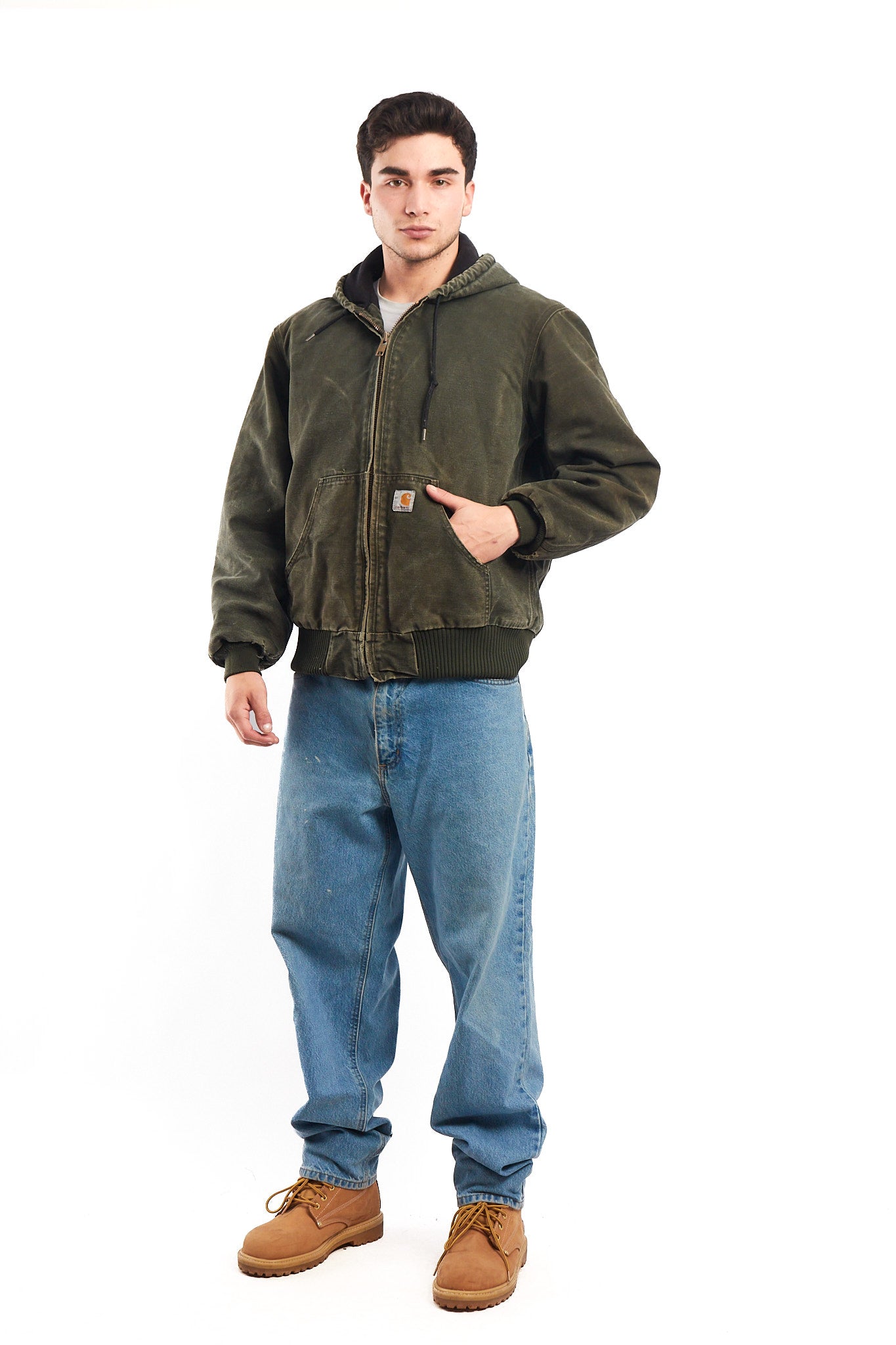 Vintage Carhartt "Kanye West" Faded Moss Green Duck Active Jacket (M/L)