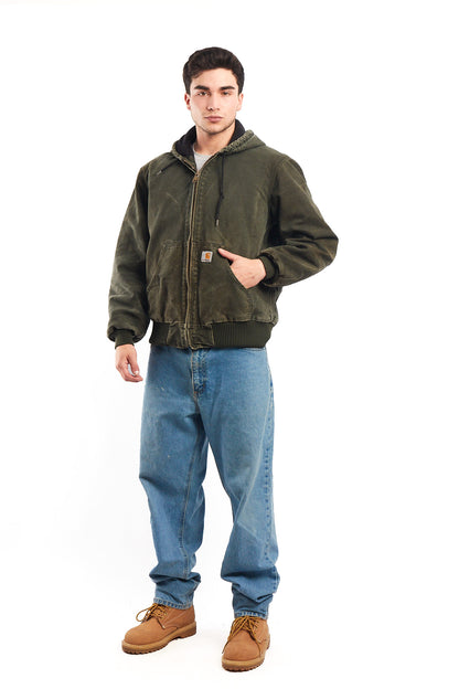 Vintage Carhartt "Kanye West" Faded Moss Green Duck Active Jacket (M/L)