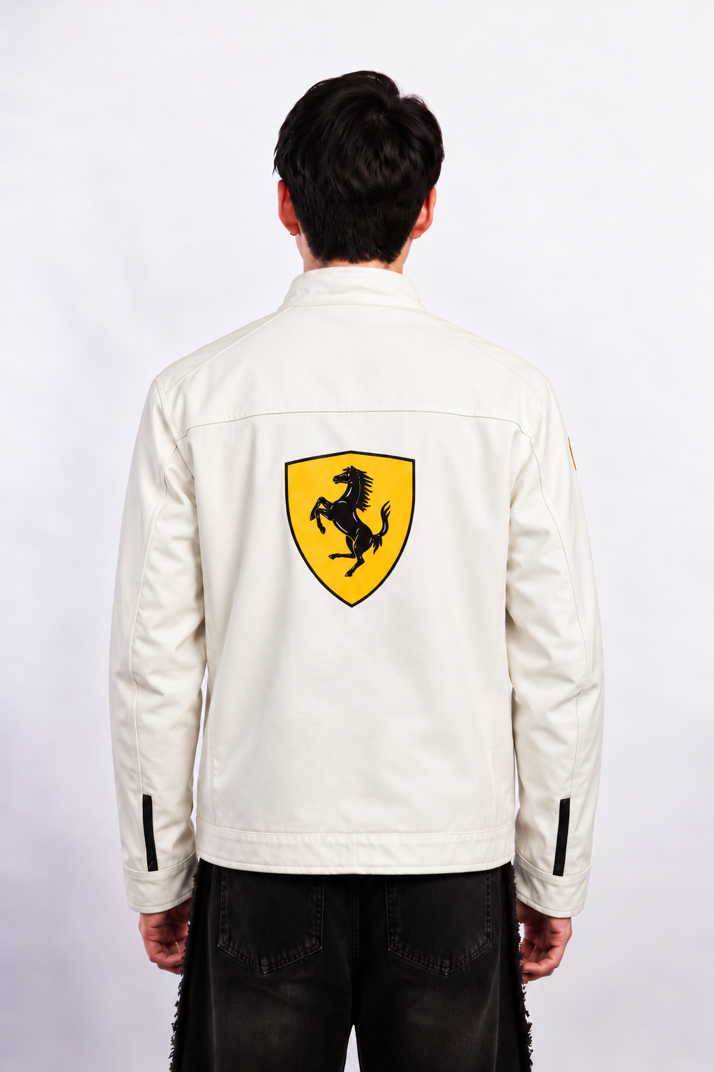 Scuderia Ferrari Motorsport White Edition Spellout Racing Jacket