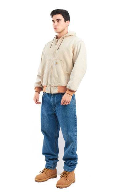 1998 Vintage Carhartt AJR106 Thermal Acid Wash Tan Active Jacket (M)