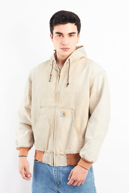 1998 Vintage Carhartt AJR106 Thermal Acid Wash Tan Active Jacket (M)