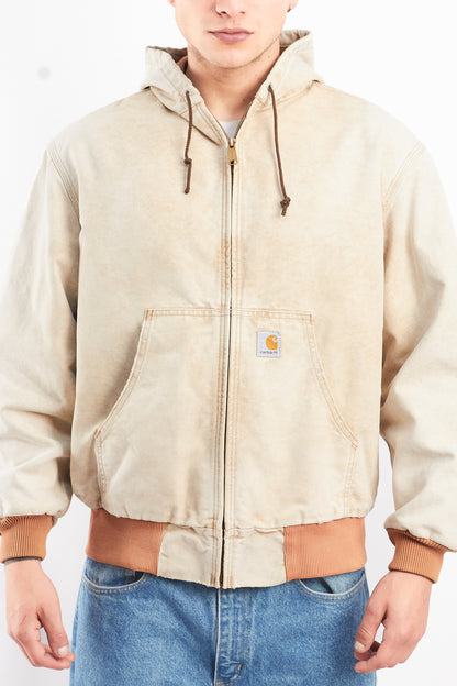 1998 Vintage Carhartt AJR106 Thermal Acid Wash Tan Active Jacket (M)