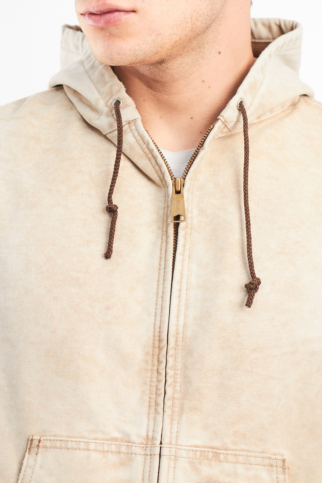 1998 Vintage Carhartt AJR106 Thermal Acid Wash Tan Active Jacket (M)