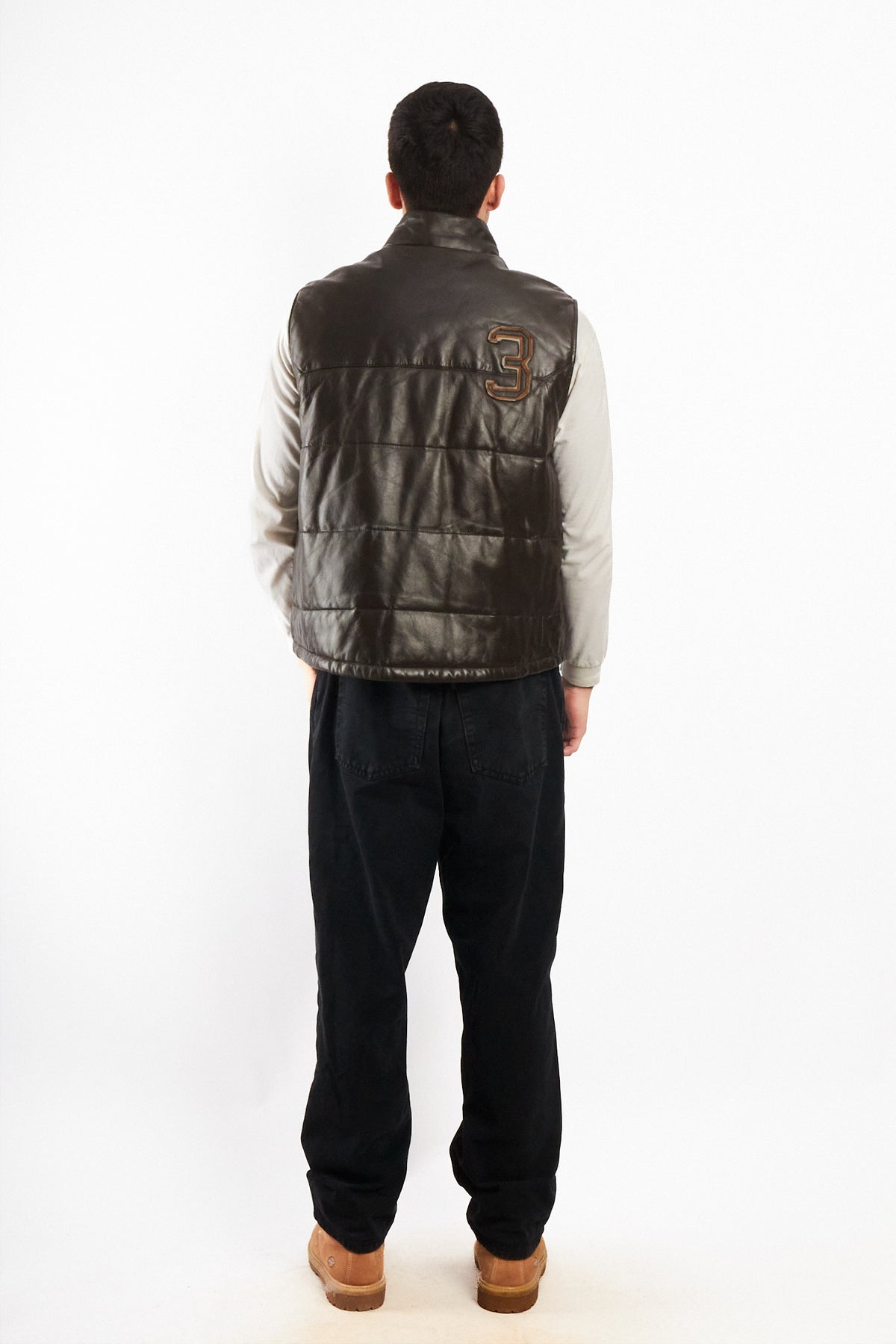 2000 Vintage La Martina Polo Coffee Brown Leather Vest (M/L)