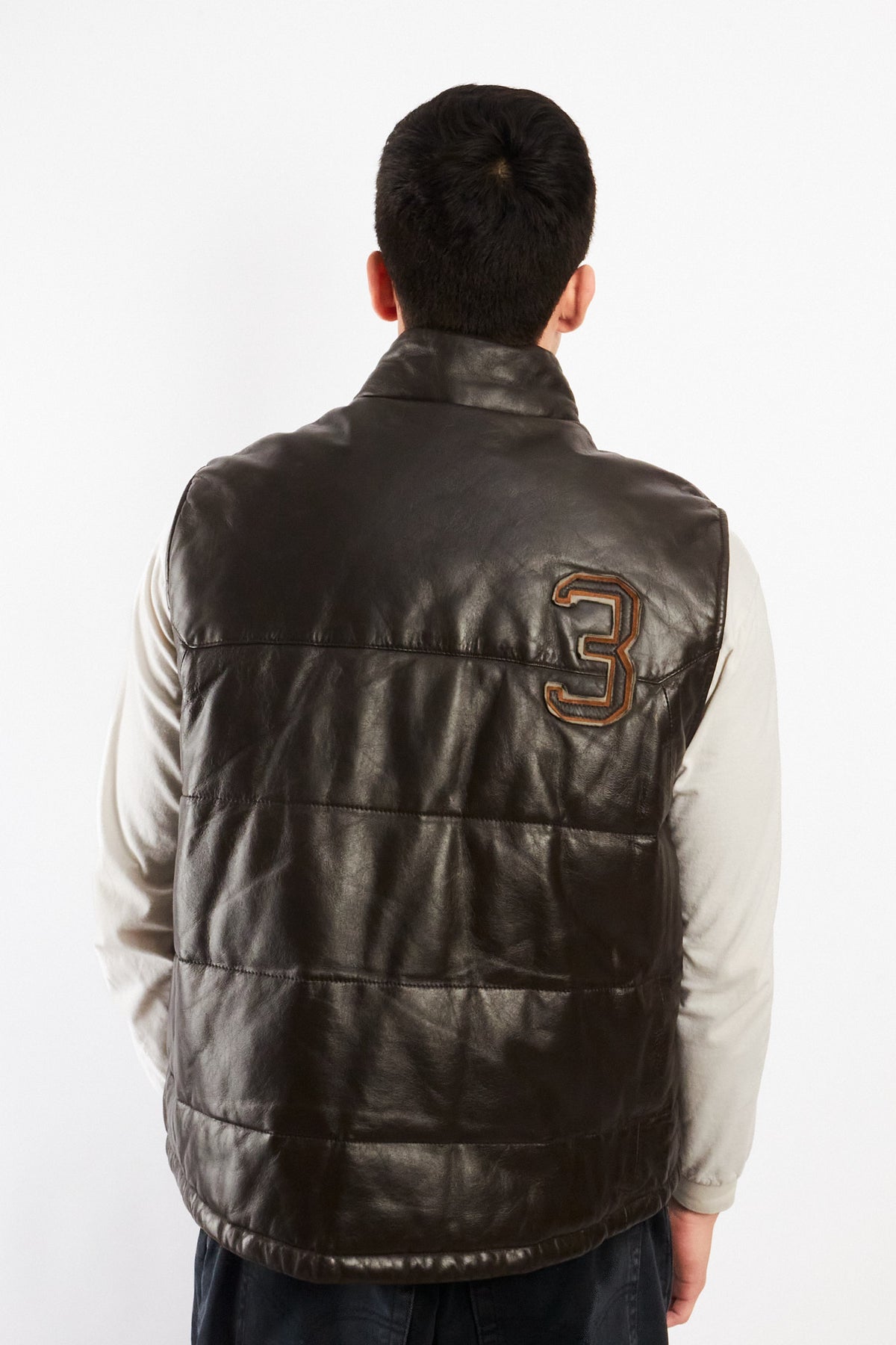 2000 Vintage La Martina Polo Coffee Brown Leather Vest (M/L)