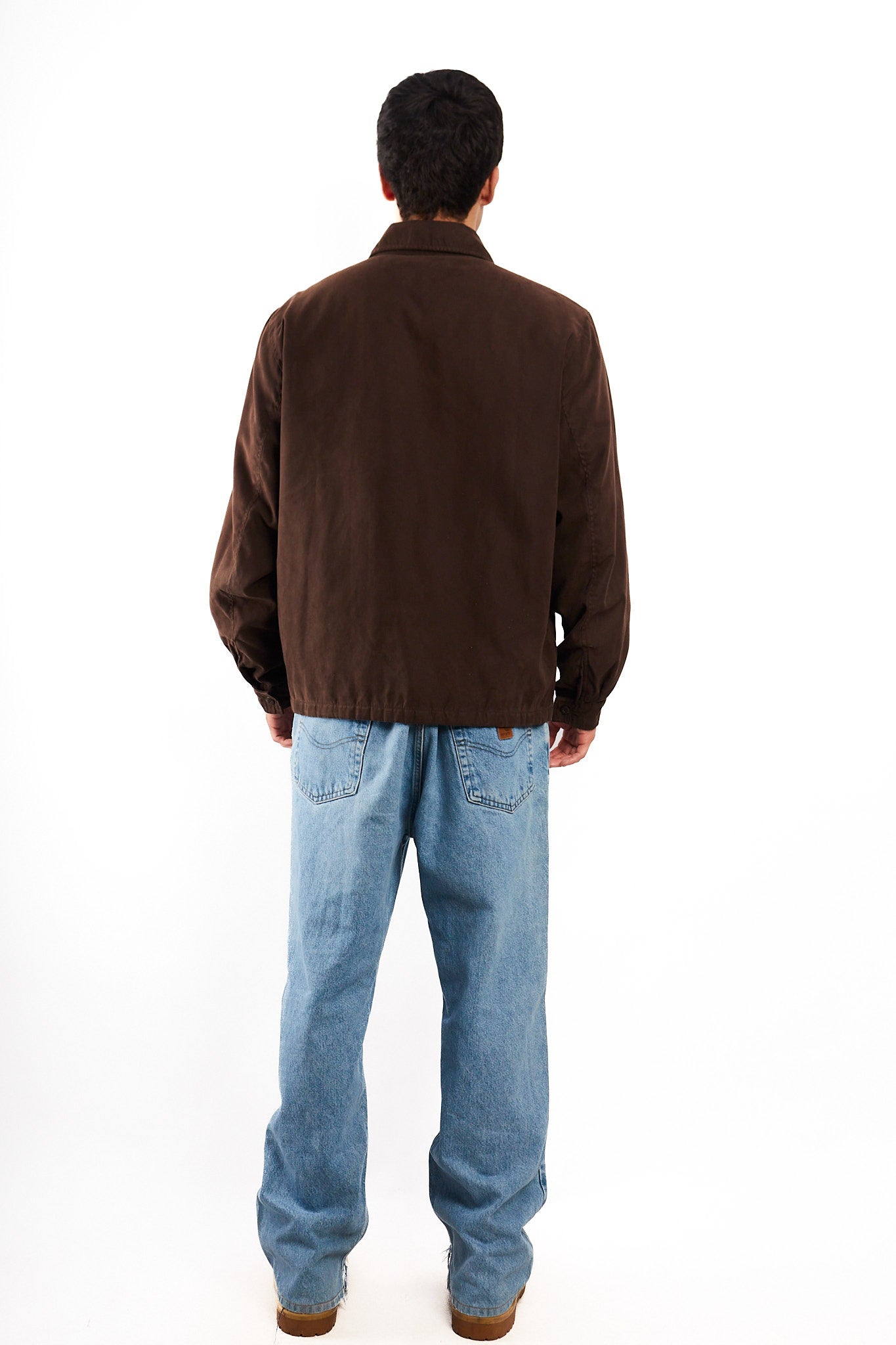 2000 Vintage Tommy Hilfiger Coffee Peachskin Harrington (L)