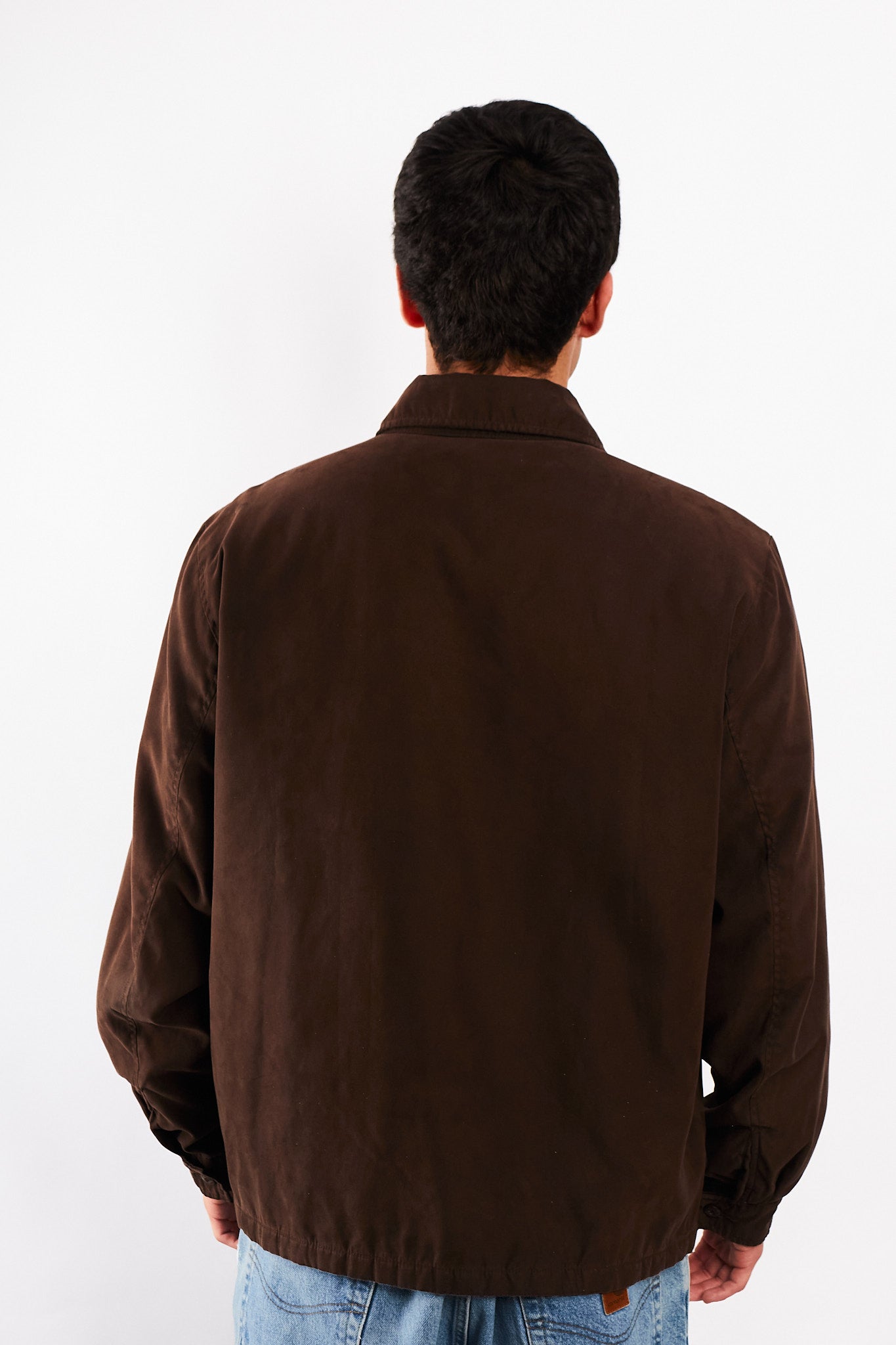 2000 Vintage Tommy Hilfiger Coffee Peachskin Harrington (L)