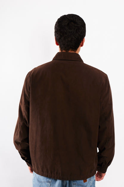 2000 Vintage Tommy Hilfiger Coffee Peachskin Harrington (L)