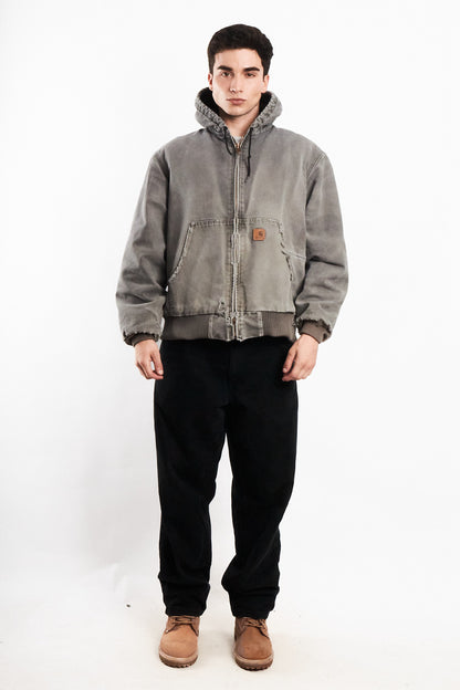 2000 Vintage Carhartt J130 Fadded Distressed Gray Active Jacket (M/L)