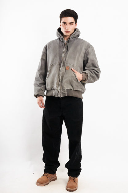 2000 Vintage Carhartt J130 Fadded Distressed Gray Active Jacket (M/L)