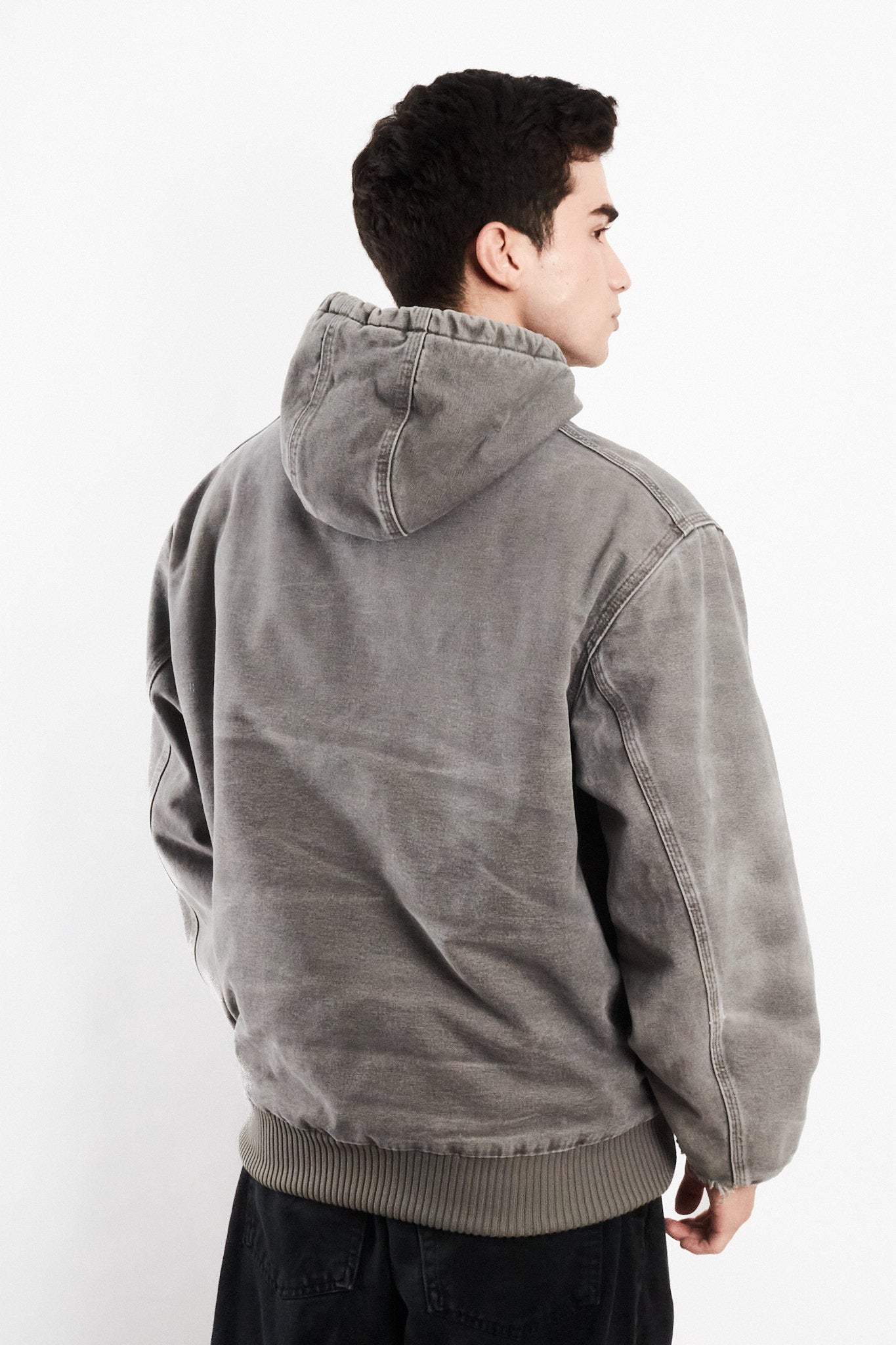 2000 Vintage Carhartt J130 Fadded Distressed Gray Active Jacket (M/L)