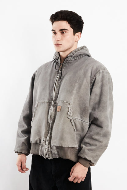 2000 Vintage Carhartt J130 Fadded Distressed Gray Active Jacket (M/L)