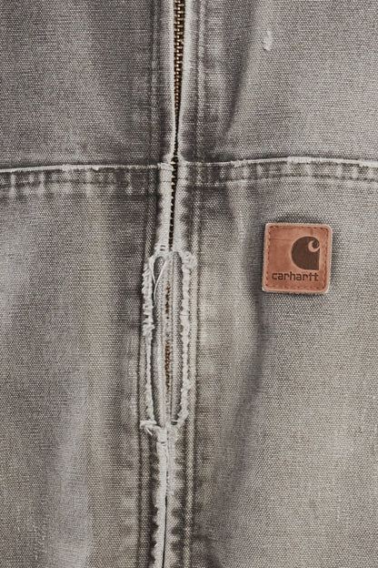 2000 Vintage Carhartt J130 Fadded Distressed Gray Active Jacket (M/L)