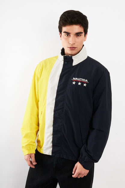 1990 Vintage Nautica Colorblock Big Logo Impermeable Jacket (M)