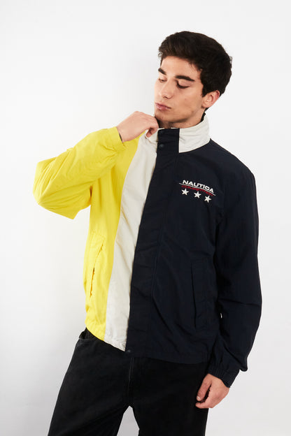 1990 Vintage Nautica Colorblock Big Logo Impermeable Jacket (M)