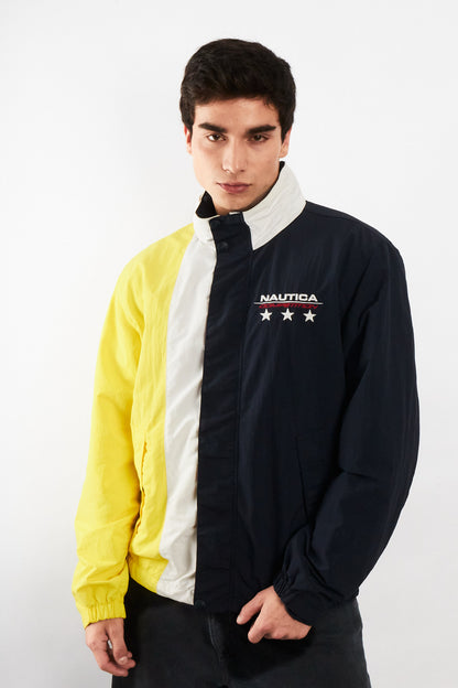 1990 Vintage Nautica Colorblock Big Logo Impermeable Jacket (M)