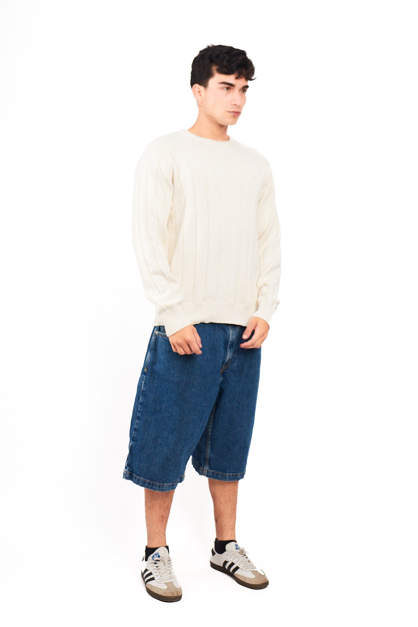 2000 Nautica Bone Heavy Cotton Knitted Sweater (M/L)