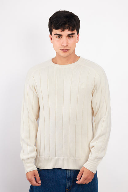 2000 Nautica Bone Heavy Cotton Knitted Sweater (M/L)